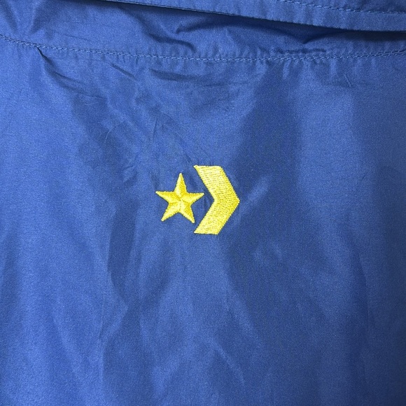Vintage Converse All Star Zip Up Windbreaker Jacket Blue Yellow size XL - Picture 9 of 11